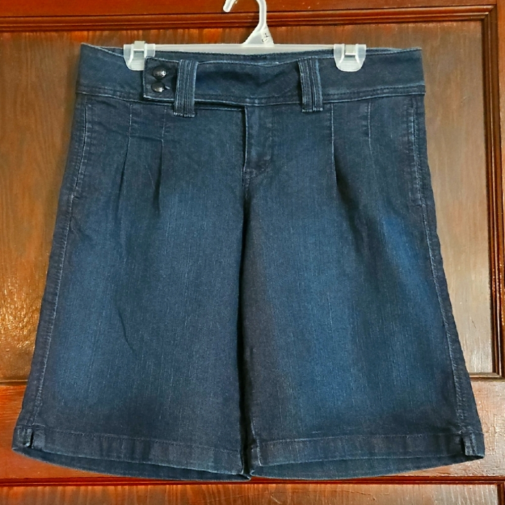 Fade To Blue Dark Blue Denim Bermuda Shorts - Size 8
